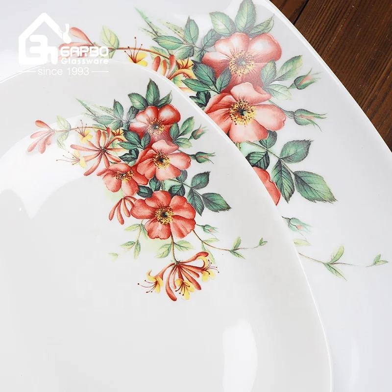 Wholesale Good Quality 9inch Resistant Opal glassware Microwave Safe Food Grade Glass Dish Dinner Deep Soup Plate