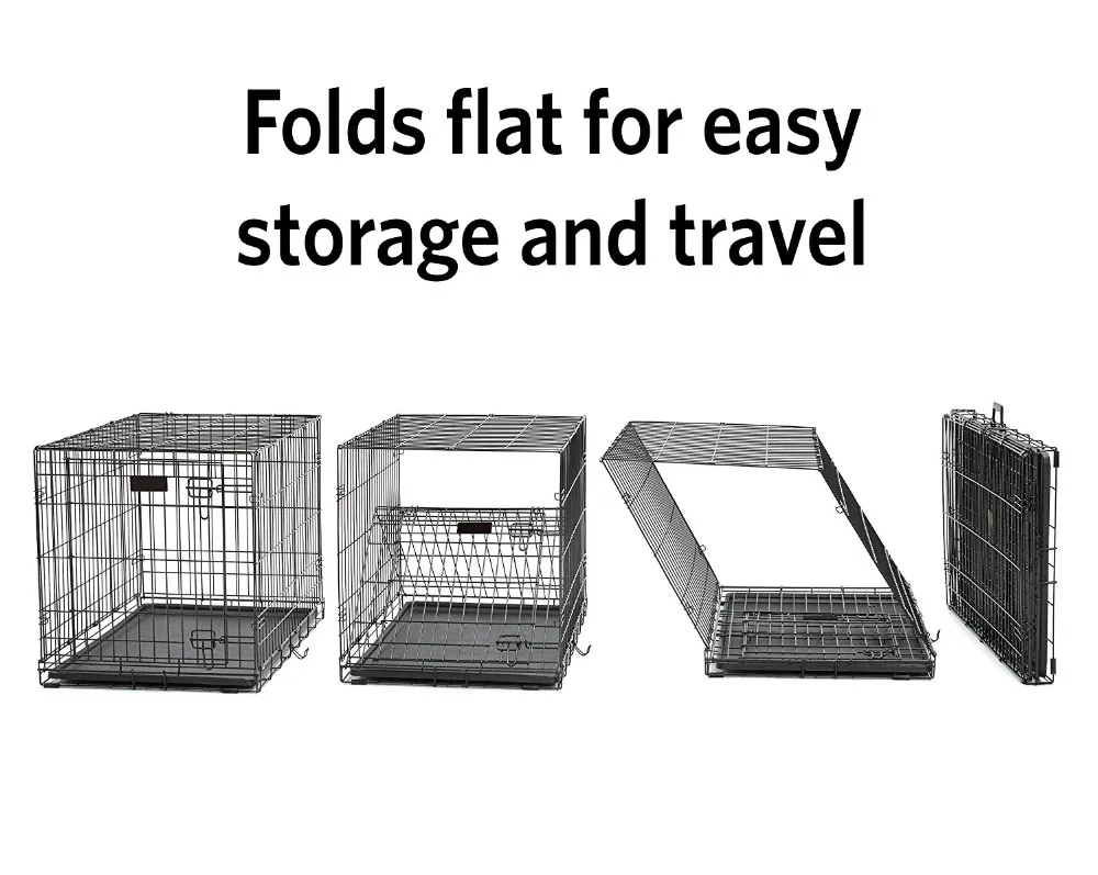 Hot Sales Multiple Sizes 2 Door Folding Metal Dog Cage or Pet Crate Iron Kennel with Tray Cats Dogs Crate Hom