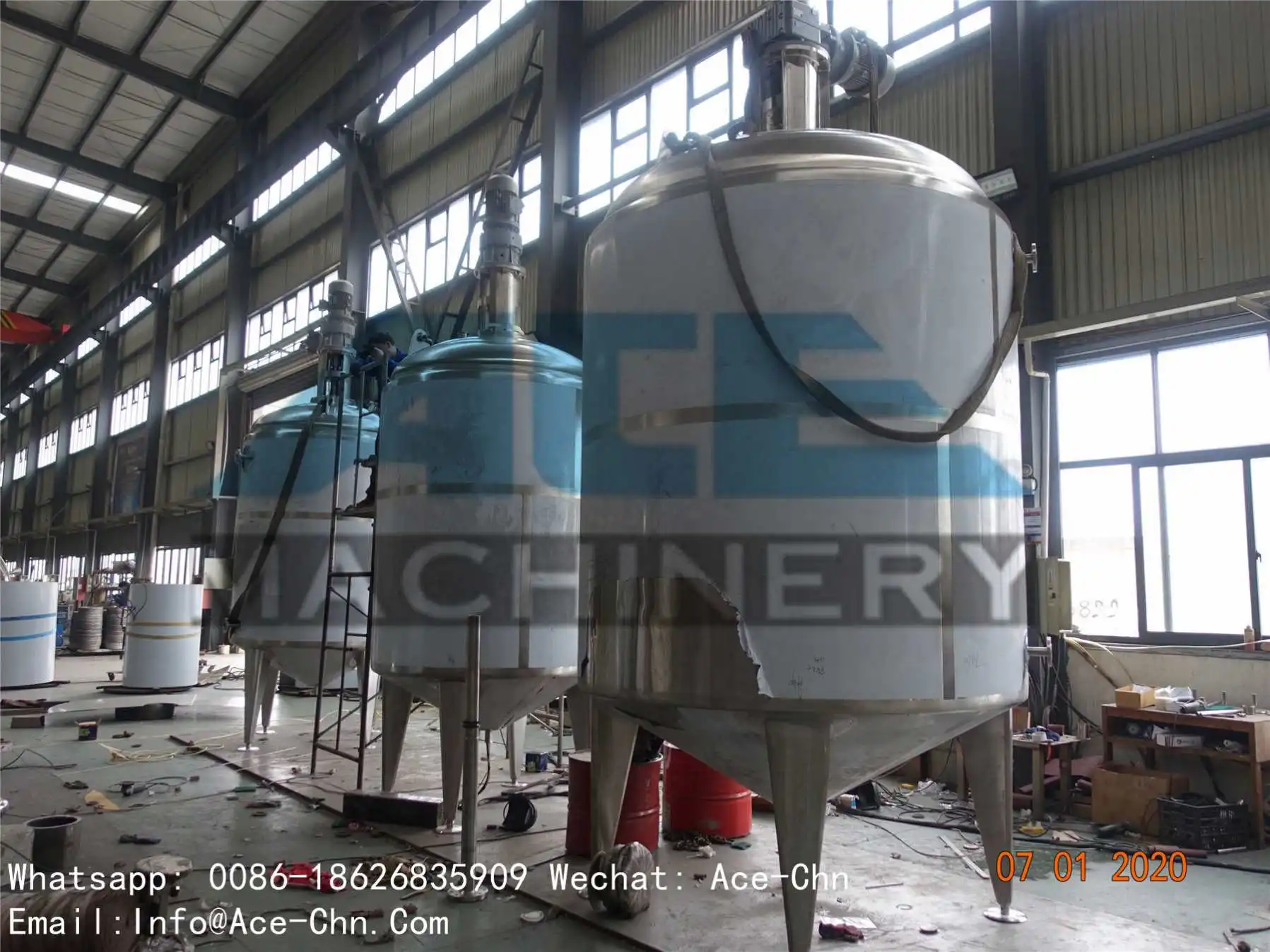 Ace 100L Stainless Steel Mixer Tank/Electrical Heating Liquid Soap Dish Washing Stirrer / Castile Mixing Tank