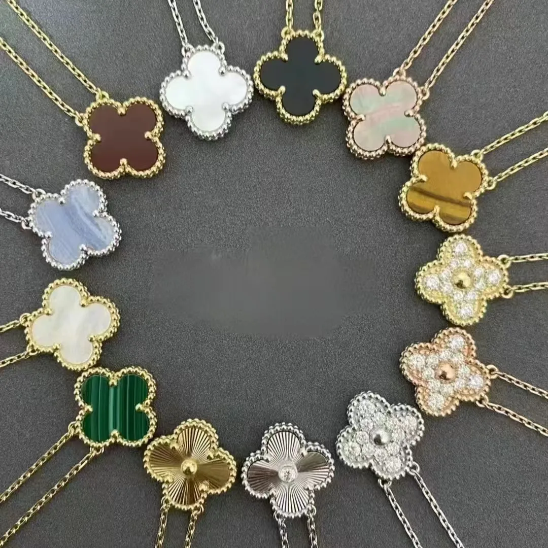 Оптовая продажа высококачественных женских украшений с одним цветком ожерелья тремя листьями и из агата перламутра