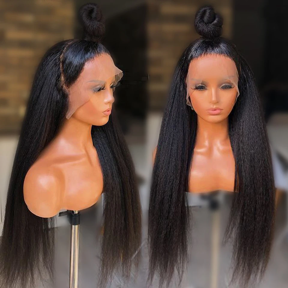 Fuxin Wholesale Glueless Kinky Straight Wig Human Hair Lace Front Hd Lace Frontal Wig Raw Vietnamese Hair Wigs for Black Women