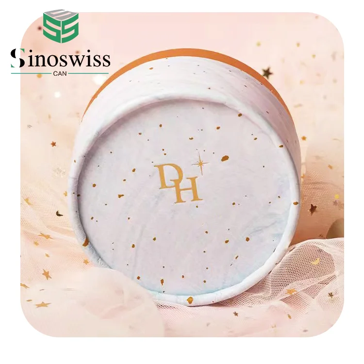 Big Gift packing paper tube box gold foil  kraft cardboard eco friendly tube packaging