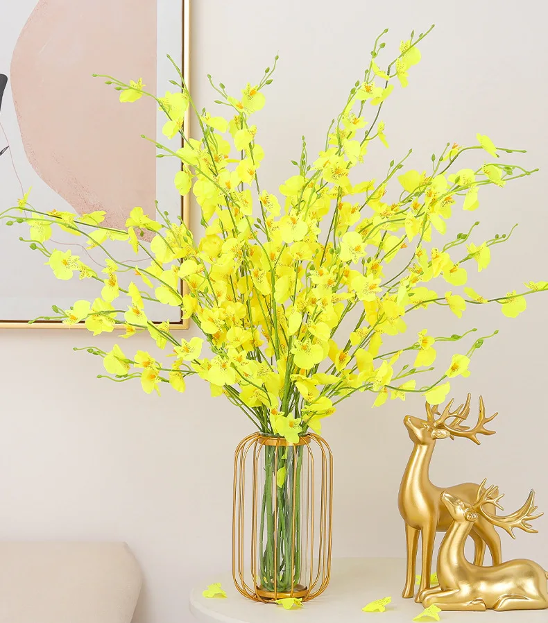 Tabletop Decoration Metal Vase Irregular Gold European Glass Transparent Flowers Vase Home Decor