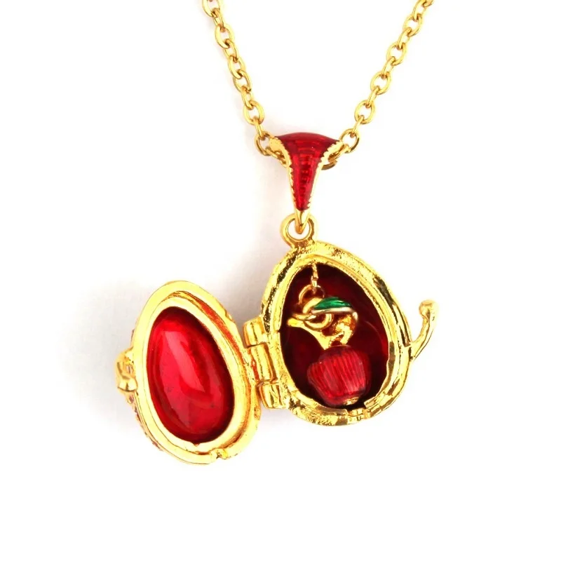 classic  clover Enamel brass faberge egg pendant charms for christmas  Easter  gift