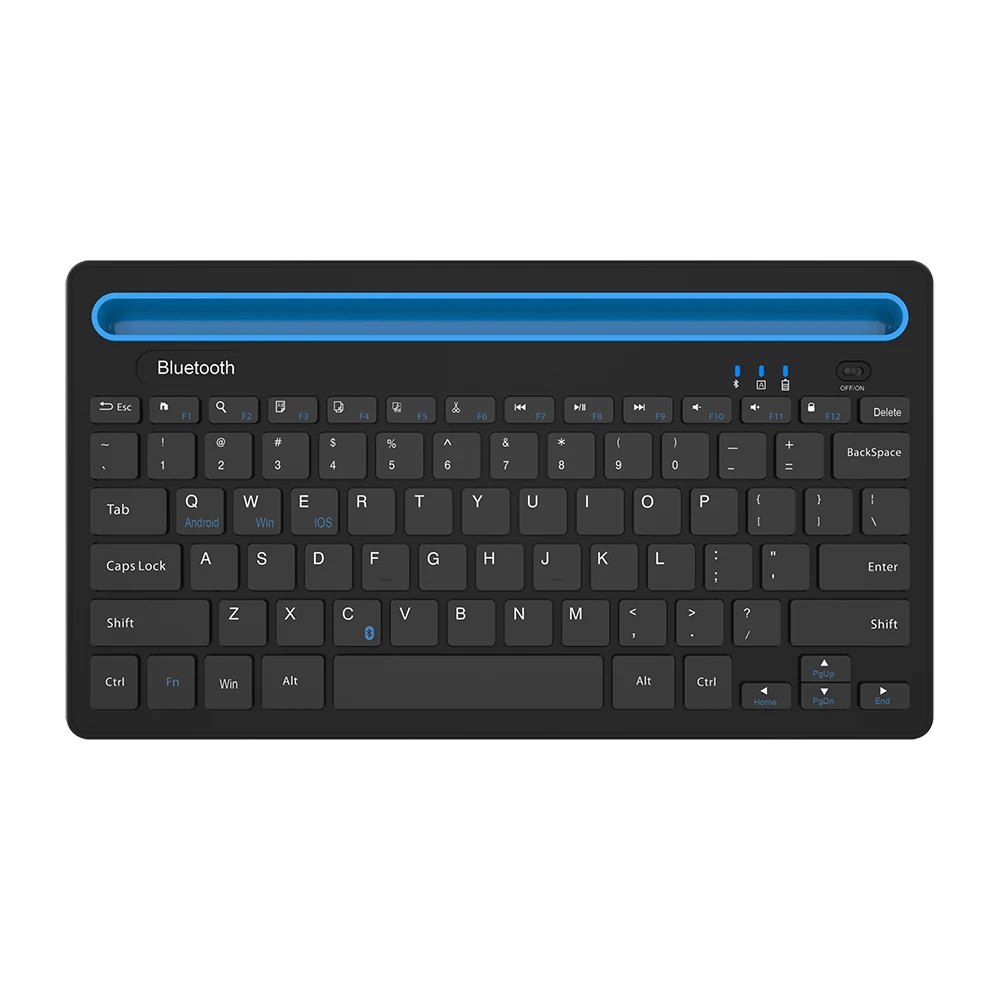 BT 5.0 Cordless Ultra Thin Keyboard with Scissors Type + Ipad and Mobile Holder BT Rechargeable Wireless 87 Keys