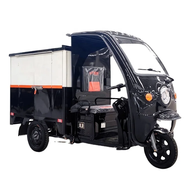 Закрытый Электрический грузовой трехколесный велосипед для доставки еды, сделано в Китае