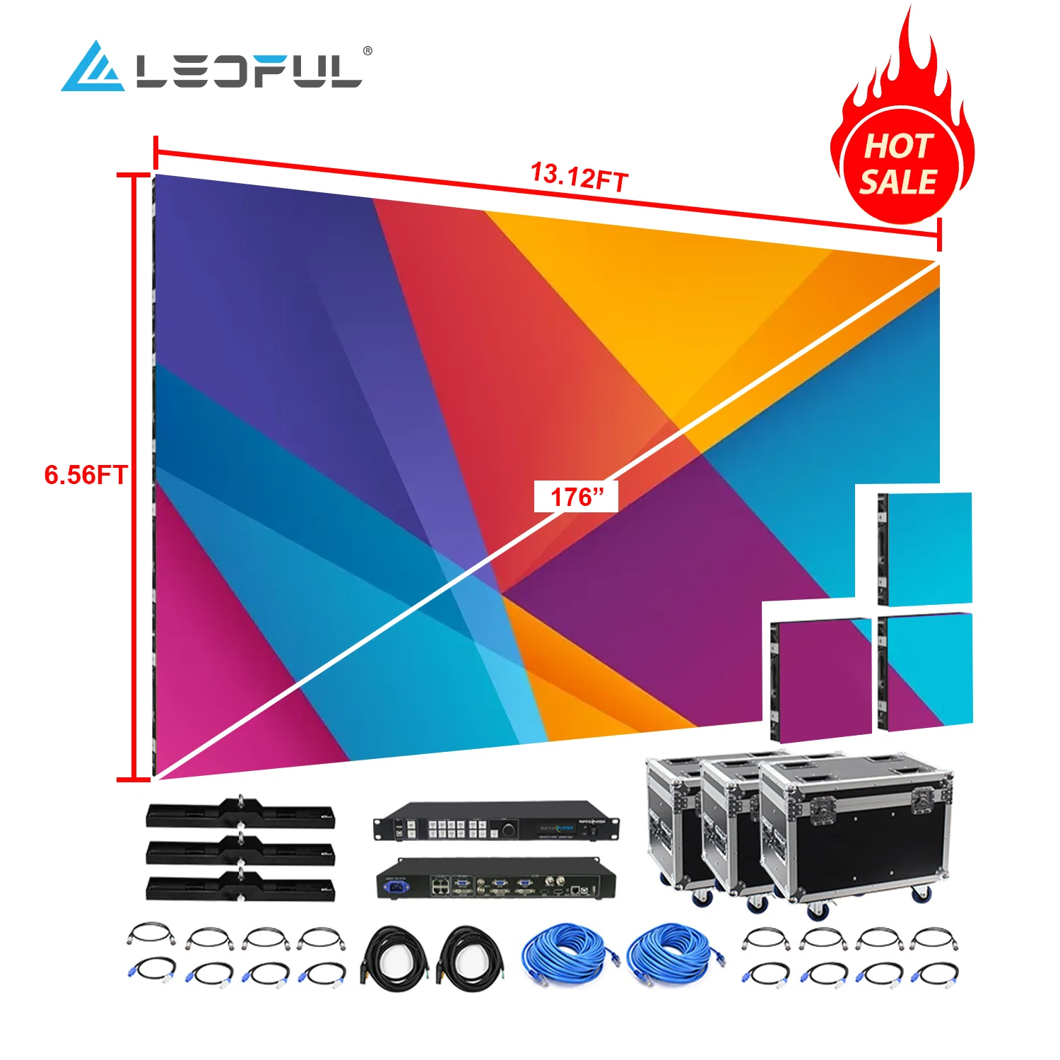 P2.91 P3.91 P4.81 Pantalla LED Video Wall 500x500 Die Casting Aluminum Portable Cabinet Indoor Outdoor Rental LED Screen Display