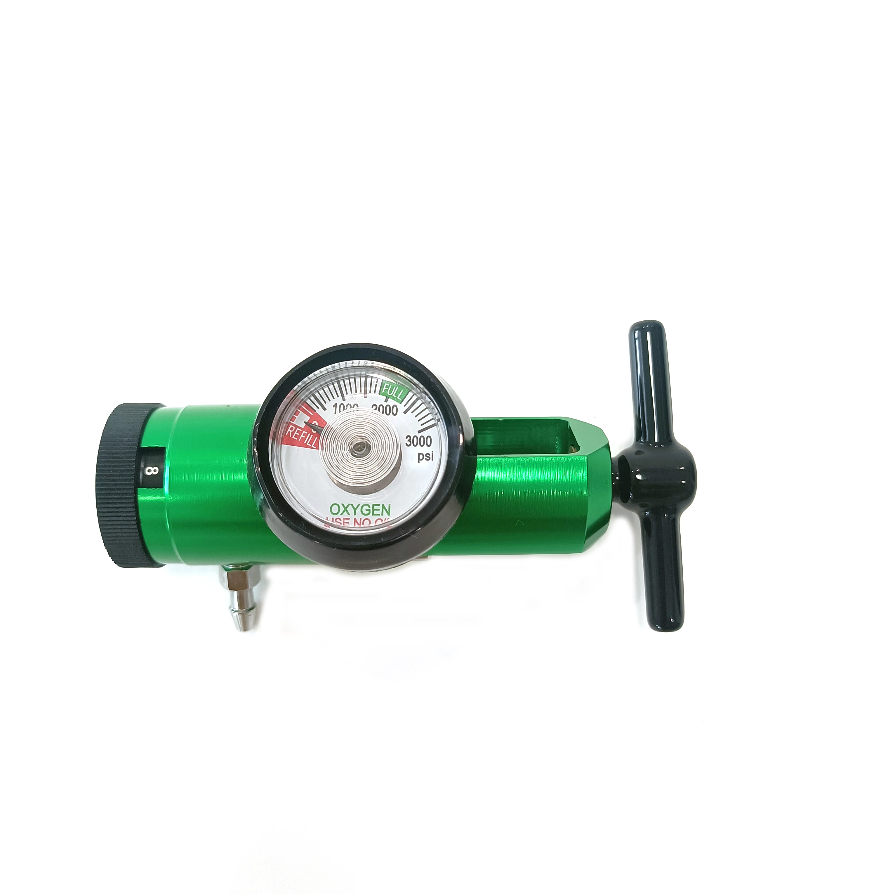 CGA870 Oxygen Flow Control Regulator Pin Index Click Style High Pressure Gas Reducer With Black T Hand