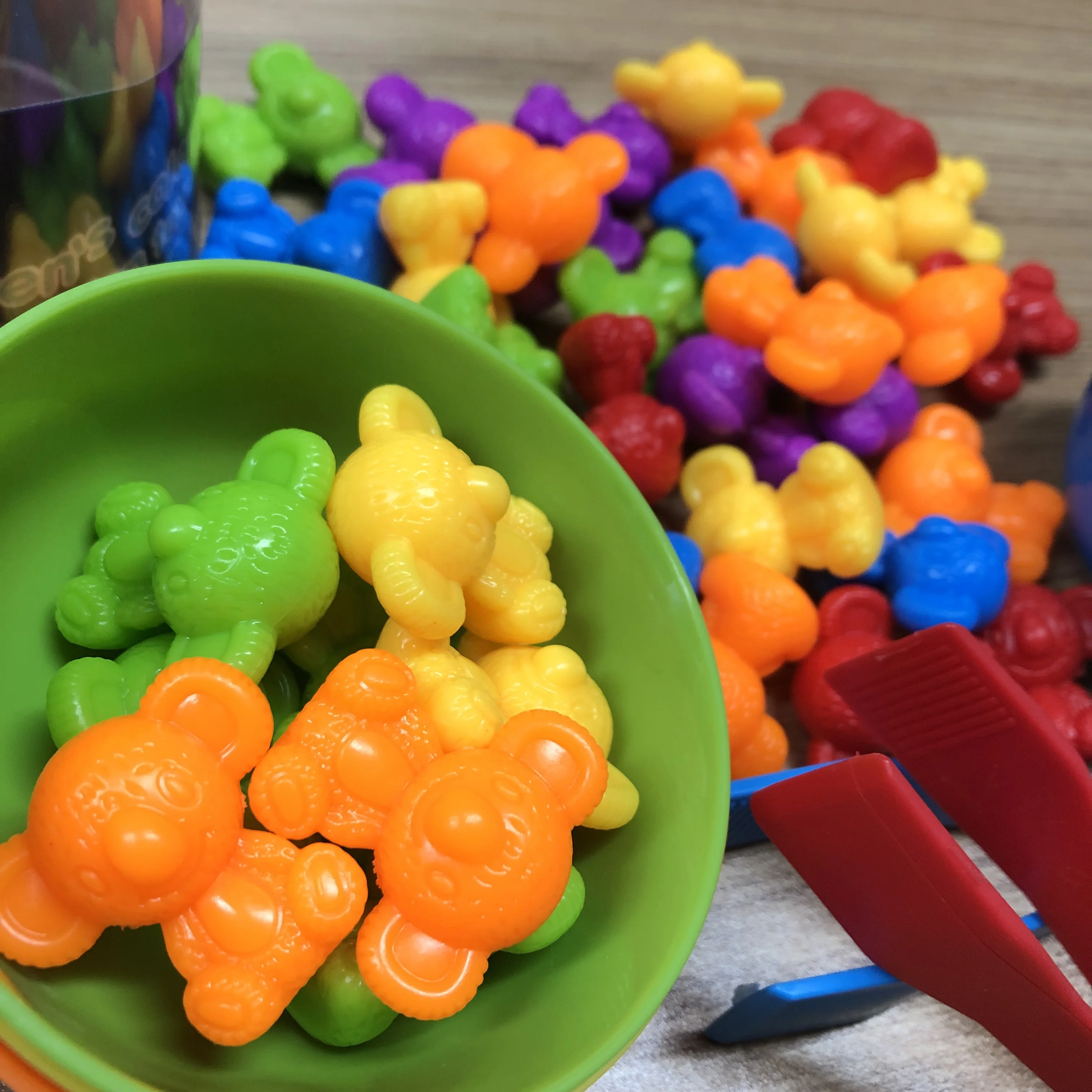 KS early educational montessori toy rainbow counting matching set STEM rainbow bowls clip baby toy