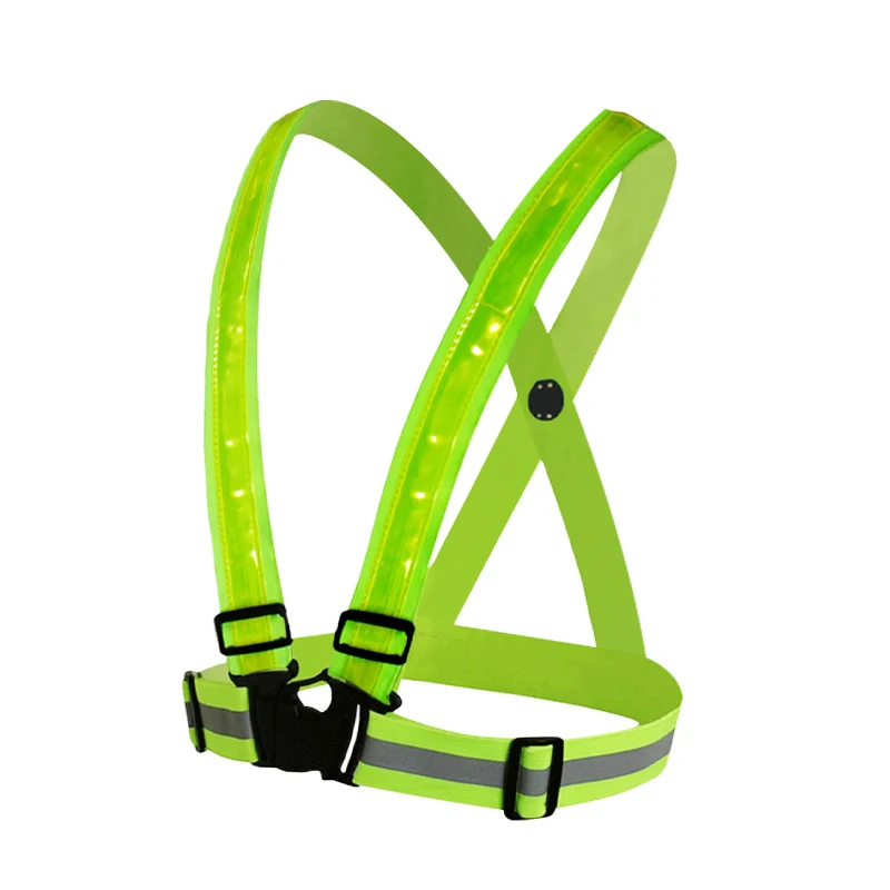 Жилет HCSP Hi Vis светодиодный эластичный регулируемый для ночного бега