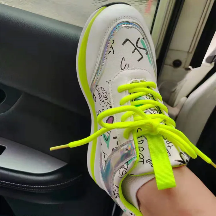 PDEP fashion new designer chunky shoes fancy ladies sport shoes lace up casual gym large size 43 sneakers shoes for women