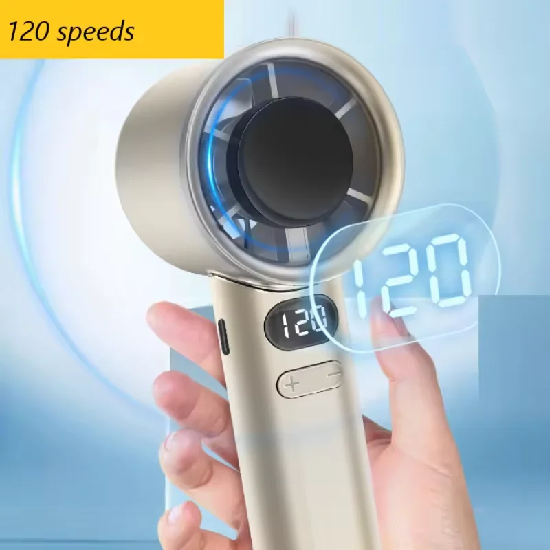 Handheld Portable Electric Fan High Speed Rechargeable Air Circular Hand Fan USB Rechargeable