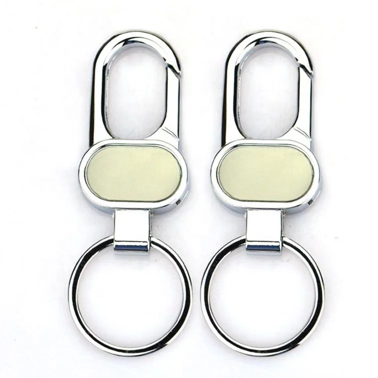 Custom shape carabiner cartoon rotating metal and leather keychain billet stainless steel metal craft gift manufacturer
