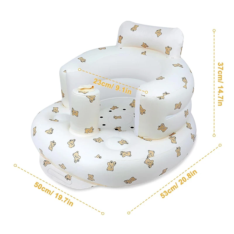 Baby Inflatable Seat for Babies 3-36 Months Built in Air Pump Infant Support Seat Summer Chair for Learning to Feeding Camping