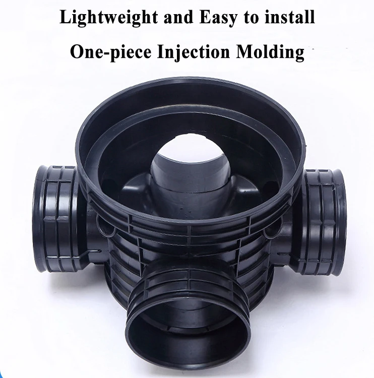 High quality DN315mm-1000mm Underground Black Drainage Manhole Inspection Well Inspection Chamber