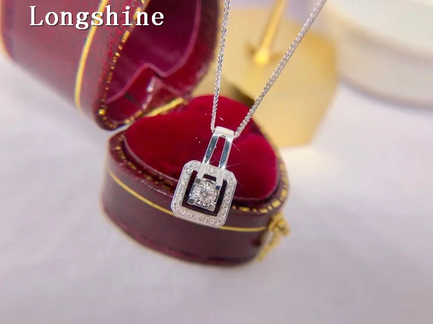 Longshine Jewelry Trendy Style 18k Gold Bag Shape Delicate Design Diamond Necklace
