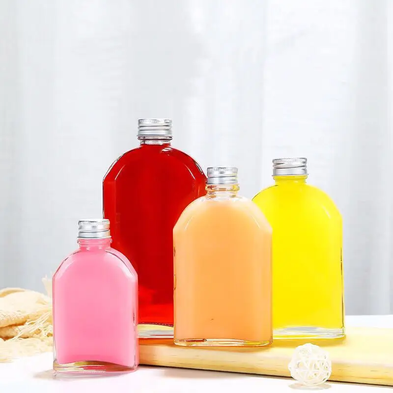 50 мл 100 200 250 300 350 500 Пользовательские печати гладкие плоские стеклянные бутылки для напитков ферментированный кофейный напиток Молочный