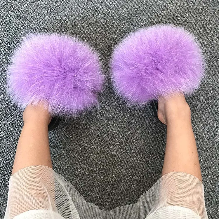 New baby kids Real Raccoon fur slides newborn toddler Fur Slides children fuzzy shoes indoor outdoor large animal fur Slippers