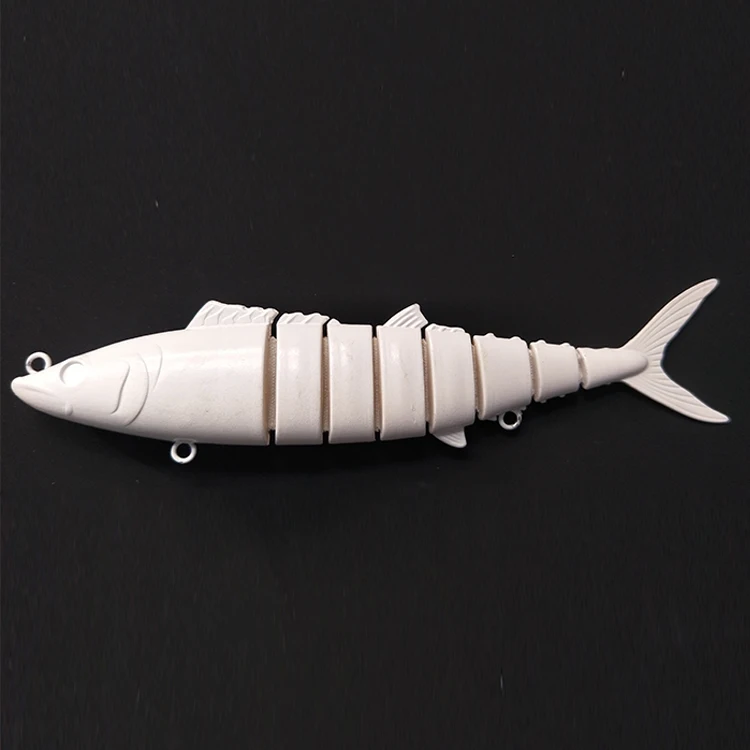LDVE 17.8cm 38g Unpainted Swimbait Slow Sinking 8 Segmented Mackerel Lure Blank
