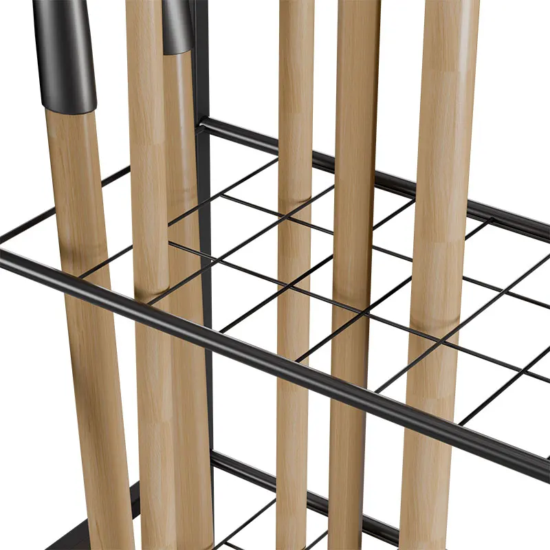 Removable Metal Garden Tool Organizer Stand Indoor Outdoor Heavy Duty Garden Tool Rolling Corner Tool Storage Rack for Garden