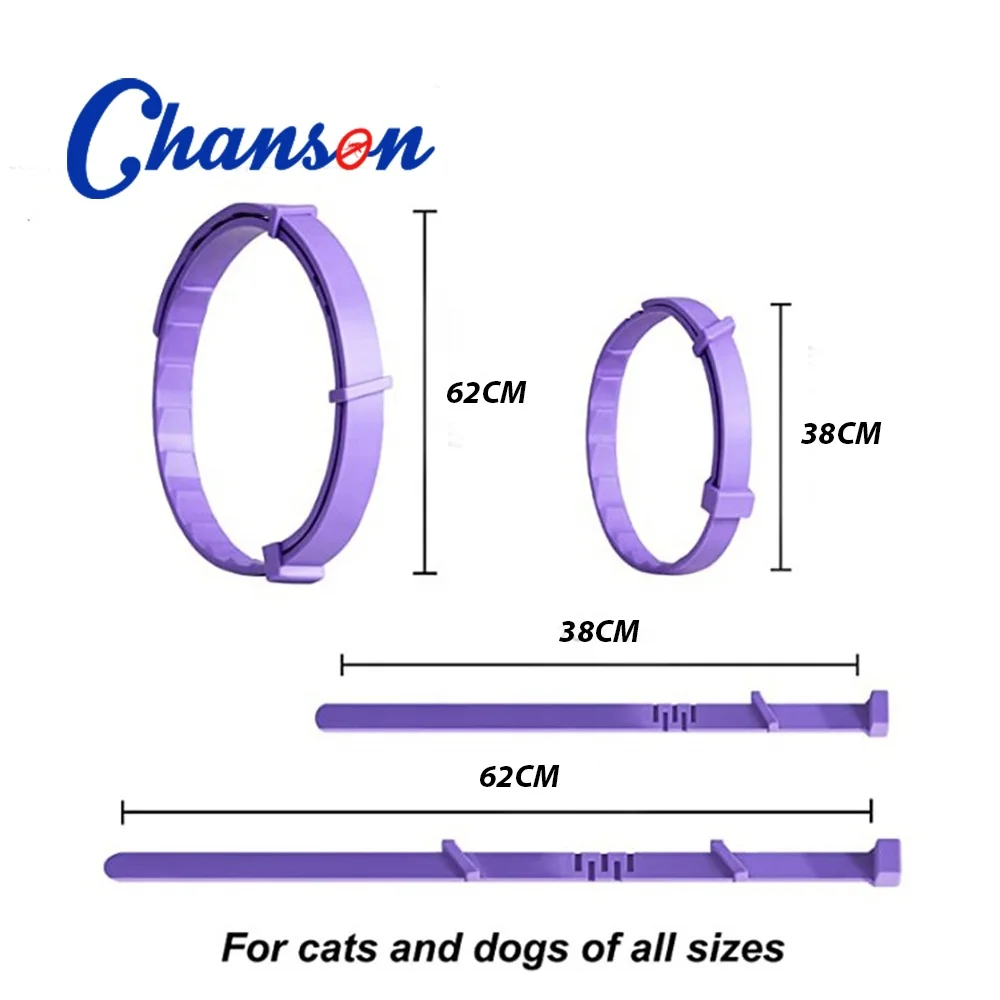 Chanson Factory Wholesale Customized Logo Anxiety Reduce Adjustable Pet Pheromone Calming Collars for Dogs and Cats