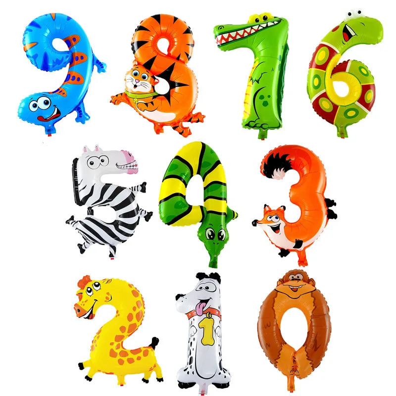 16 inch Animal Digital Foil Balloon Jungle Wildlife Park Boys and Girls Birthday Decorations Baby Shower Birthday Party Balloons