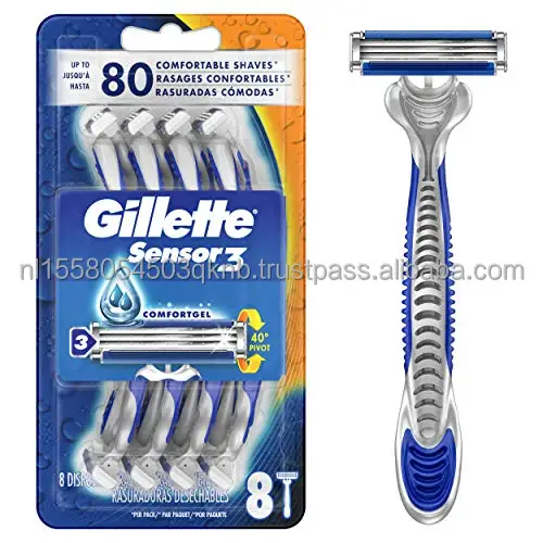 Gillette Fusion 5 and Mach 3 Razors Effective Before After Shaving Tool, Pack of 24 Razor Blade Refills with Precision Trimmer