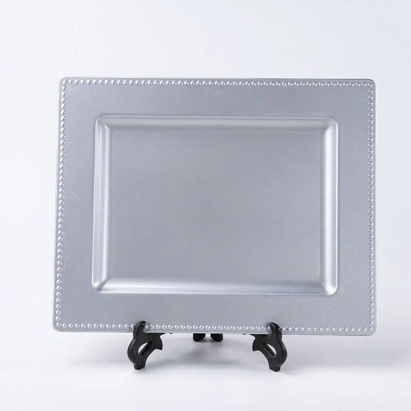 2019 restaurants gold silver charger plastic melamine square plate