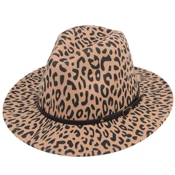 M1038-stylish леопардовые зимние Нью-Йорка шляпы для женщин фетровая шляпка шерстяная Стильная шляпа с Широкими Полями Фетровая в стиле джаз мужчин предварительно окрашенная оцинкованная сталь) низкой ценой
