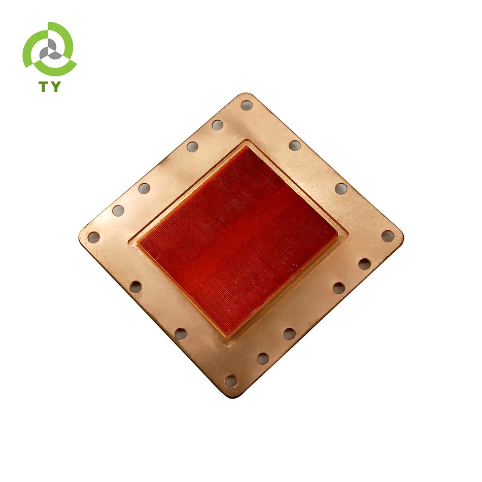 
 China supplier water liquid cold cooled skived heat sink 55*55*5MM Custom Fin LED Lights Copper Water Cooling Heatsink  