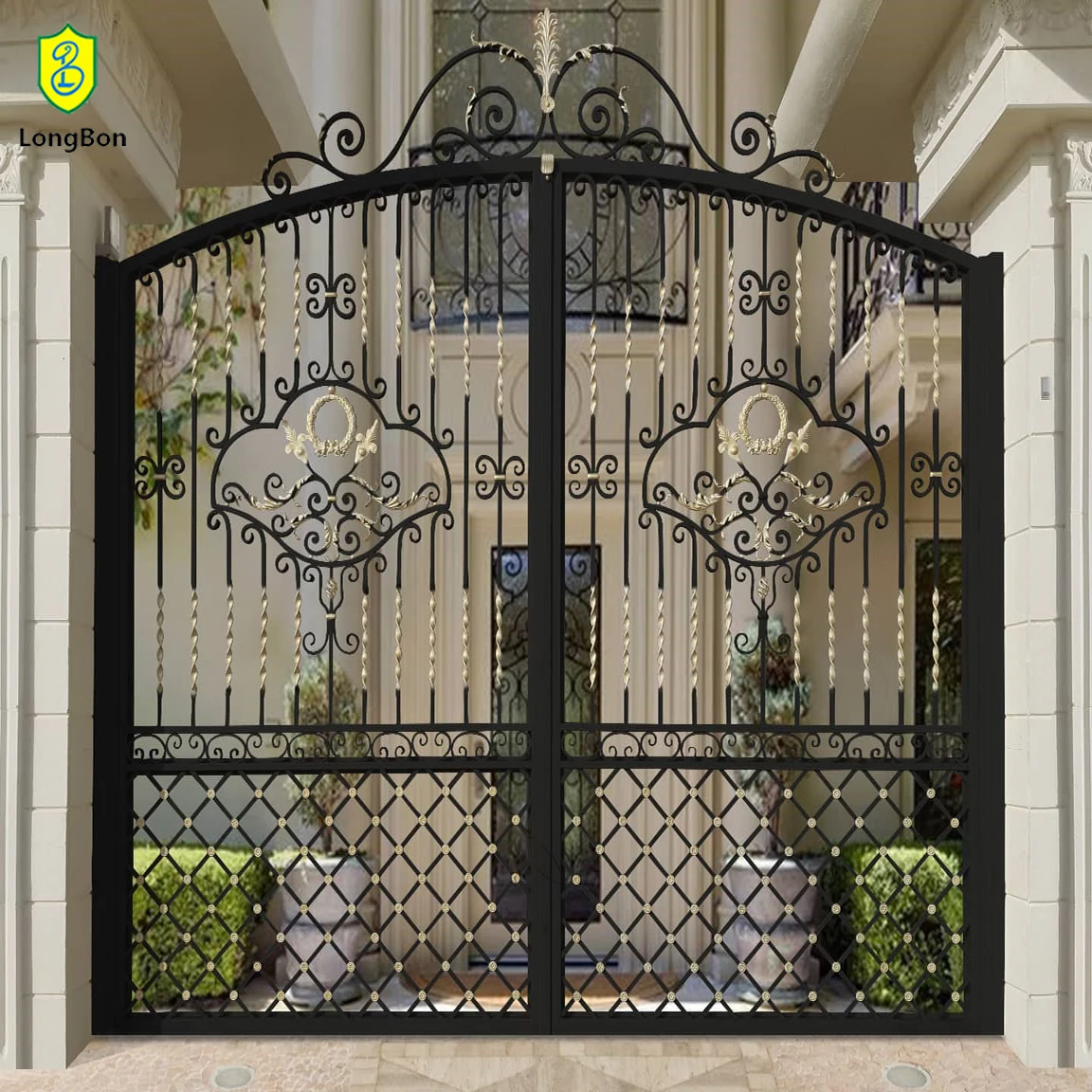 European Style high quality iron House iron Designs Front Door Wrought Iron Main Gate For Garden