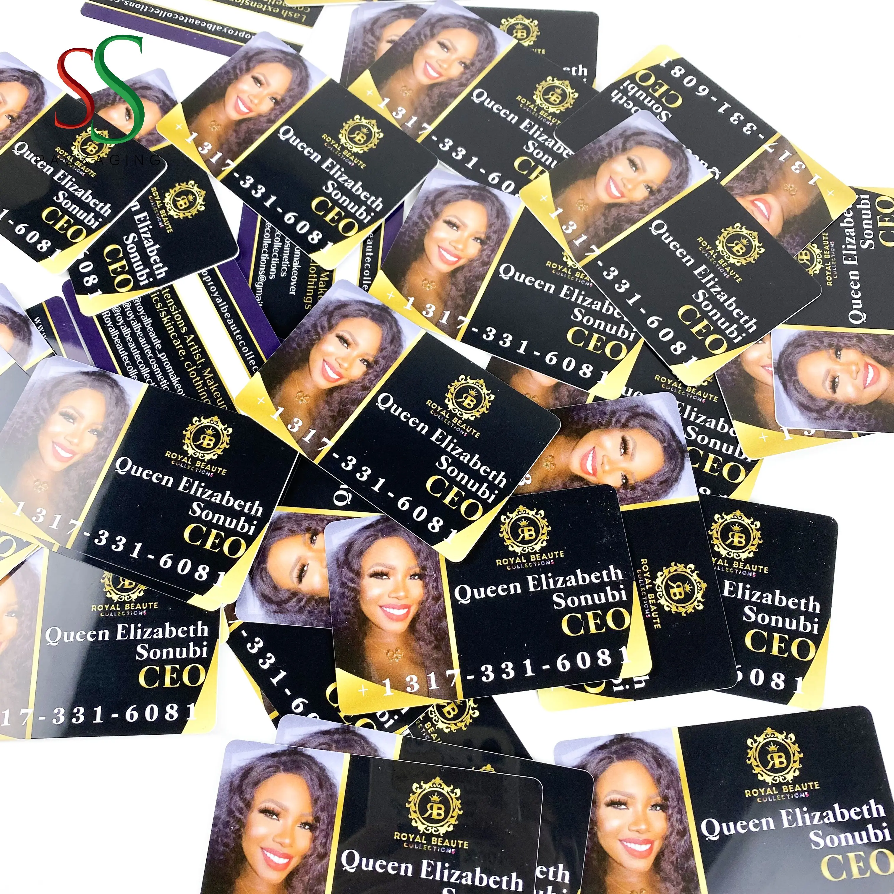 SS Hair Packaging Full Color Printing Logo Custom Business Card Credit Card