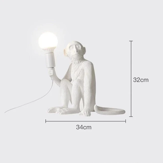Modern Black Monkey Lamp Hemp Rope Pendant Lights American Country Resin Loft Industrial Hanging Table Luminaire Home Decor Lamp