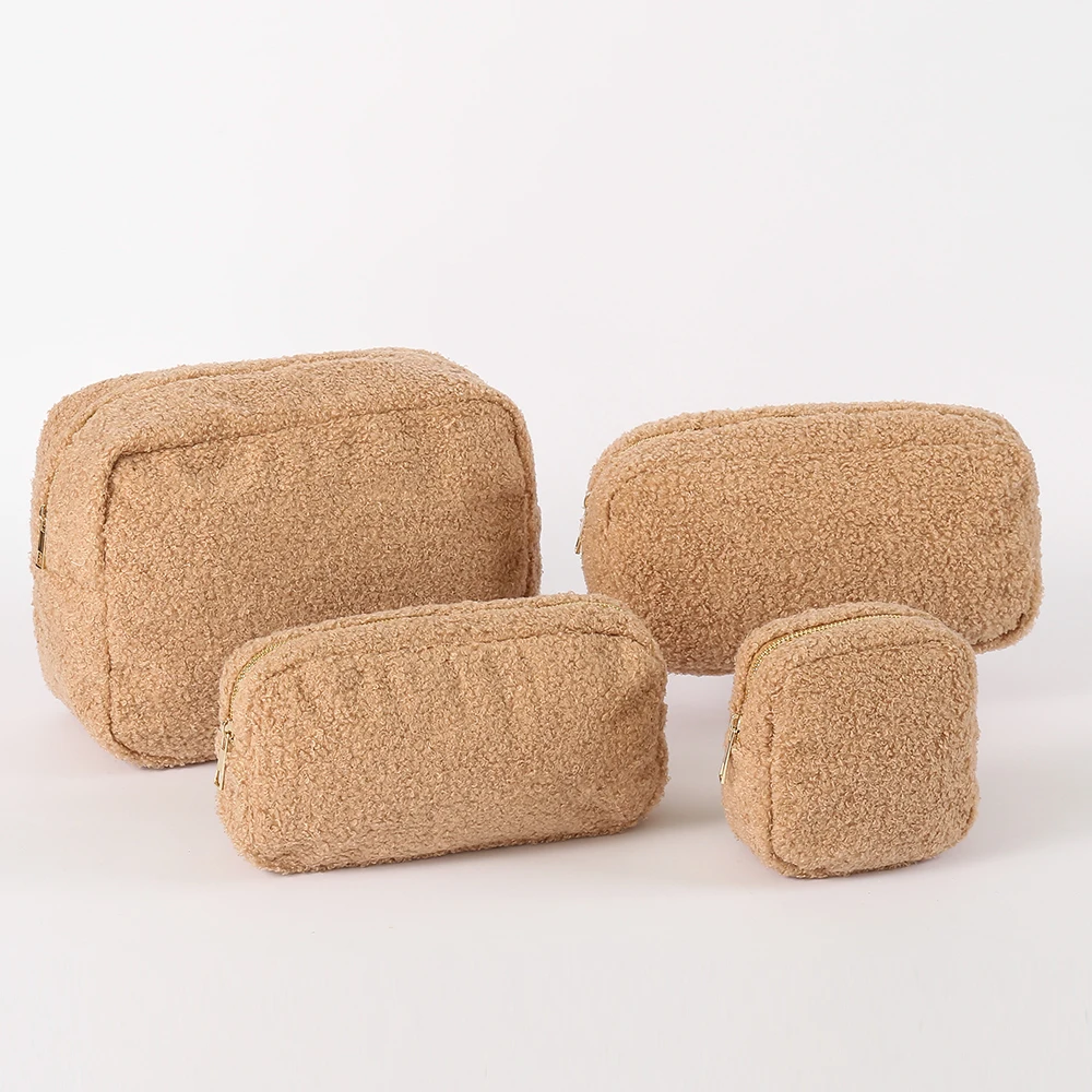 Wholesale custom printed sublimation blank organic cotton canvas cosmetic makeup pouch beauty make up Pouch Cosmetic Bag