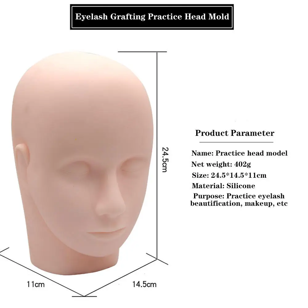 Massage Mannequin Head Flat Eye Facial Eyelash Extension Makeup Practice Cosmetic Model Professional Training Heads Tool