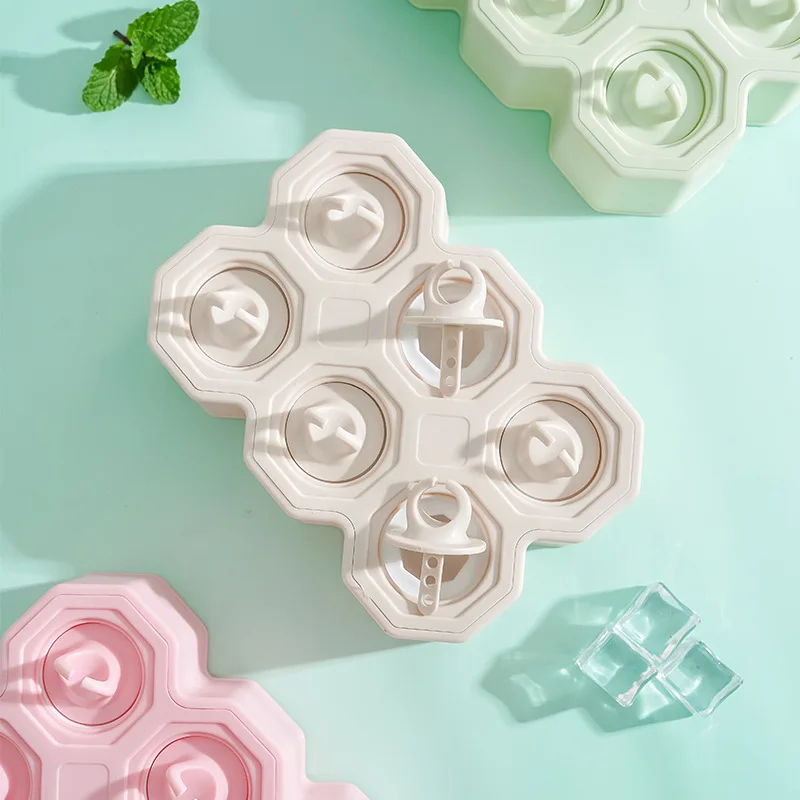 Silicone Ice Cube Tray Home Cold Round Ice Cube Tray with Lid Summer Custom Logo Silicone Mold Ice Cream Tools 1pc/opp Bag