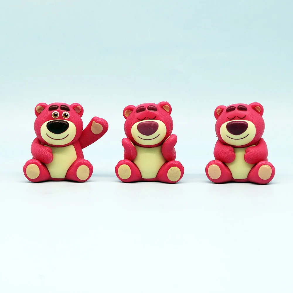 3D кукла из ПВХ милый мультяшный клубничный медведь автомобиль торт настольные украшения фигурки на заказ рекламные подарки Набор фигурок игрушки