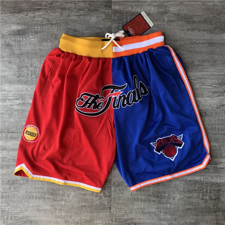 America USA 30 Teams Breathable High Quality Men Mesh Shorts Embroidered Pocket Basketball Shorts