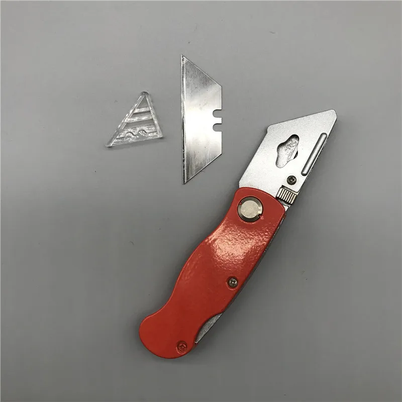 Professional zinc alloy 5PCS quick change blades foldable utility cutter knife with blade box
