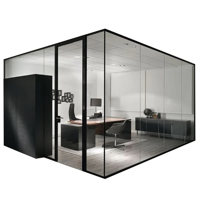 Partition Wall Office Furniture Design Interior Modern Popular Frame Building modular Aluminum profile glass partition
