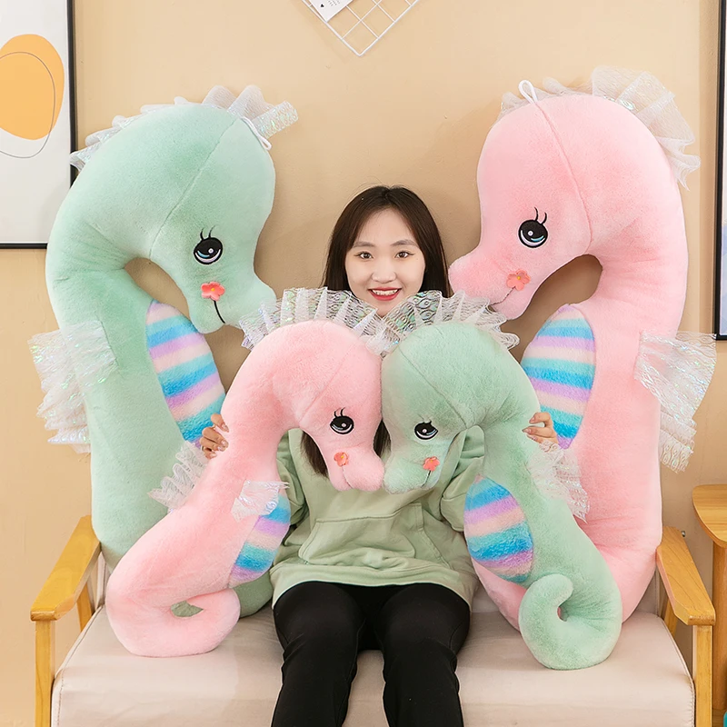 Hippocampus Plush Toys Cute Stuffed Plushies Animal seahorse Sleeping Pillow Bedroom Decoration Ocean animal toys