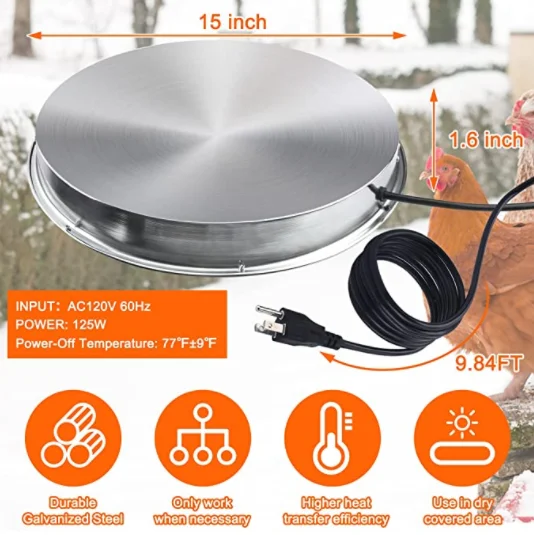 Poultry Waterer Heated Base Chicken Water Heater in Winter For Chicken Coop