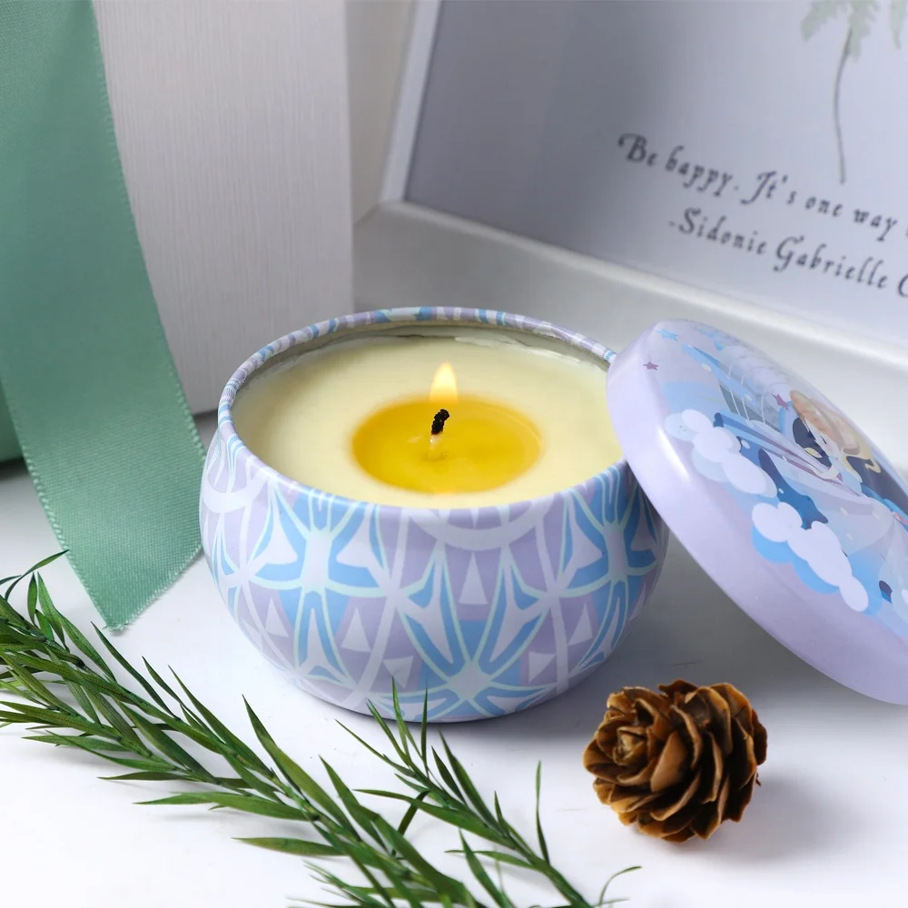 Home Scented Aromatherapy Strongly Fragrance Moon Rainbow Bath Bomb Rock Soap Soy Wax Portable Travel Tin Jar Candle Women Gift