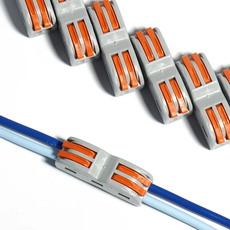 2-in/2-out hard and soft wire universal 32A quick wire connectors for luminaire wiring quick terminals