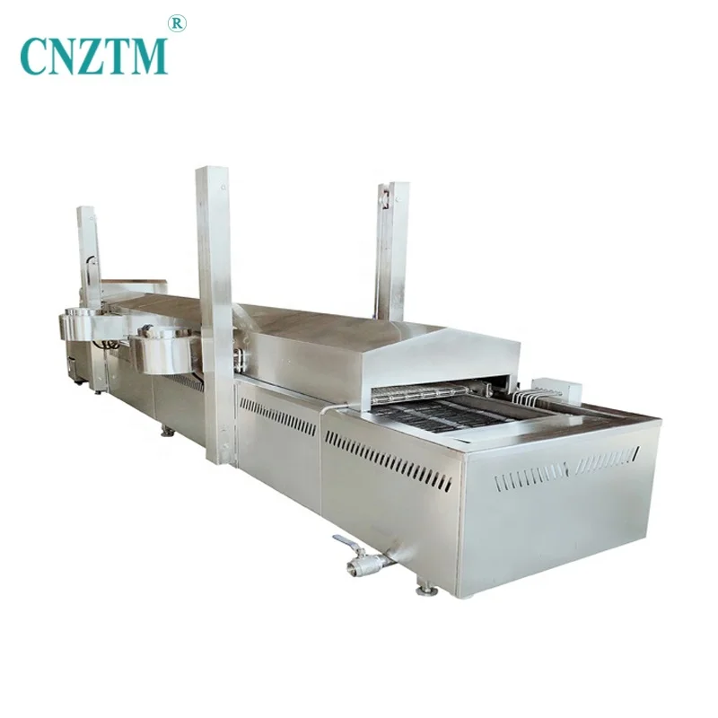 Fully Automatic Fryer continuous frying machine potato chips French fries fryer with conveyor belt