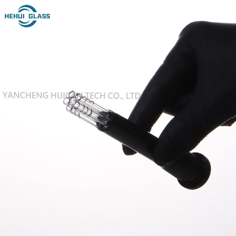 High Quality 110mm Black Stem Free Percolator Glass Hookah with 5 Tubes Design Frosted Technique 4.33 Inches Shisha