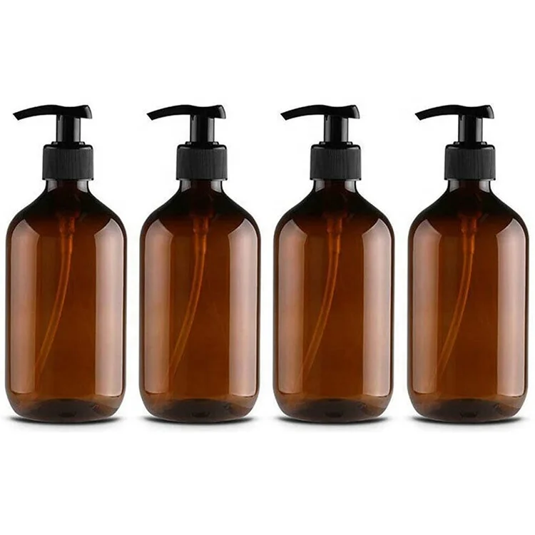 500ml 16oz Empty Boston Round Clear Amber Room Spray Bottle with Trigger Sprayer and Silicone Sleeve for Cleaning