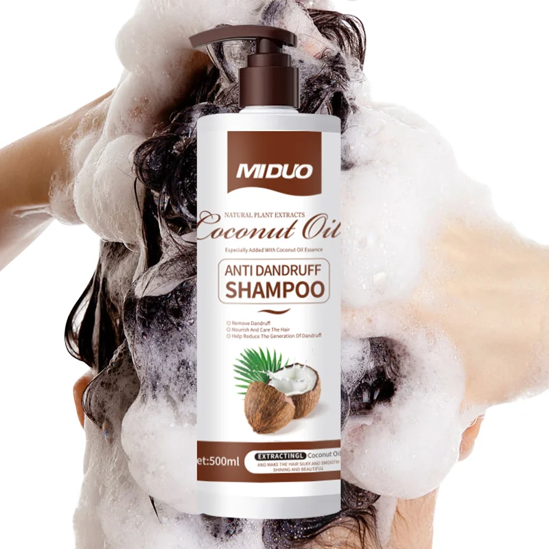 MIDUO Factory 500ML Anti-Dandruff Natural Organic Bulk Purple Color Hair Black Hair Loss Growth Care Repairing Coconut Shampoo