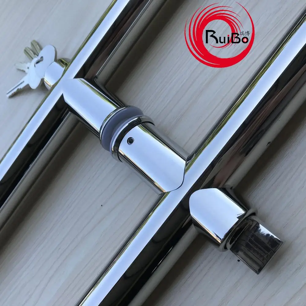 Whole sale round stainless steel glass door pull handle lock