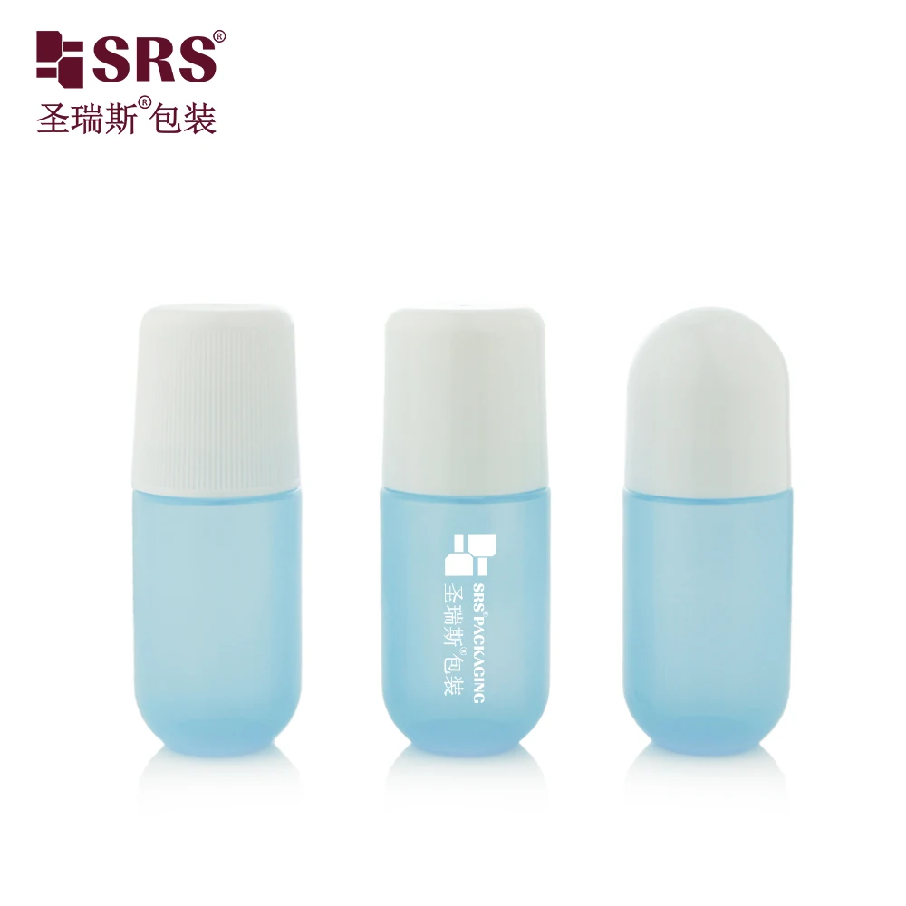 RPPA-50ml Wholesale Eco-friendly White PP PCR Plastic Bottle with Screw Cap with Hollow Plastic Ball With Silkscreen for Gel